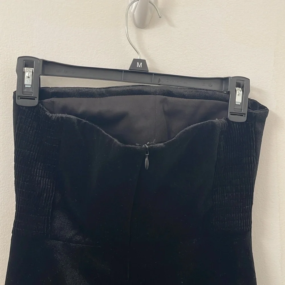 NWT ZARA STUNNING LIMITED EDITION Black Velvet Strapless Midi Dress - Women’s XS - Picture 10 of 11